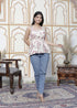 Miravan Womens Pure Cotton Light Pink Bird And Printed Sleeveless Casual Top