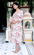 Miravan Womens Cotton Light Pink Floral Printed Straight Pakistani Style Kurta And Palazzo