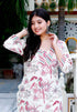 Miravan Womens Cotton Light Pink Floral Printed Straight Pakistani Style Kurta And Palazzo