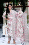 Miravan Womens Cotton Light Pink Scenic Birds And Leaf Straight Pakistani Style Suit Set