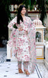 Miravan Womens Cotton Light Pink Scenic Birds And Leaf Straight Pakistani Style Suit Set