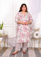 Miravan Womens Plus Size Light Pink Scenic Birds And Leaf Floral Printed Cotton Straight Pakistani Style Kurta And Palazzo