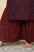 Miravan Womens Plus Size Maroon Floral Pure Cotton Kurta With Sharara