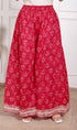 Miravan womens Red cotton Gota Work Kurta with Palazzo