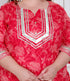 Miravan womens Plus Size Red cotton Gota Work Kurta with Palazzo