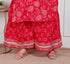 Miravan womens Plus Size Red cotton Gota Work Kurta with Palazzo