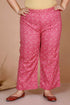 Miravan WomenS Plus Size Pink Straight Floral Printed Kurta and Palazzo With Dupatta Set