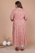 Miravan Womens Plus Size Surpassing Orange Partywear Floral Printed Anarkali Kurta Dupatta
