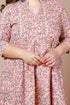 Miravan Womens Peach Plus Size Cotton Floral Printed Anarkali Kurta