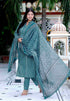 Miravan Womens Cotton Straight Style Blue Kurta With Palazzo And Dupatta