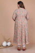 Miravan Womens Partywear Brown Floral Printed Gota Work Long Anarkali With Dupatta Set