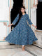 Miravan Womens Blue Cotton Floral Printed Anarkali Kurta