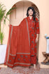 Miravan Womens pure cotton Animal Printed Straight Kurta with Palazzo and Dupatta Set