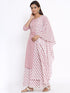 Miravan Womens Pink Floral Printed Gotta Patti Pure Cotton Kurta With Palazzo And Dupatta Set