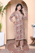 Miravan Womens Pure Cotton Straight Floral printed Kurta with Palazzo Multicolor