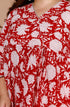 Miravan Womens Red Plus Size Pure Cotton Floral Printed Anarkali Kurta