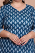Miravan Womens Blue Plus Size Pure Cotton Straight Kurta And Palazzo Set