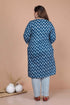 Miravan Womens Blue Plus Size Pure Cotton Straight Kurta And Palazzo Set