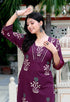 Miravan Womens Cotton Fabric Purple New Style Kurta With Palazzo