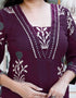 Miravan Womens Cotton Fabric Purple New Style Kurta With Palazzo