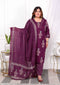 Miravan Womens Plus Size Cotton Fabric Purple Color Kurta With Palazzo And Dupatta
