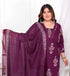 Miravan Womens Plus Size Cotton Fabric Purple Color Kurta With Palazzo And Dupatta