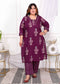 Miravan Womens Plus Size Cotton Fabric Purple New Style Kurta With Palazzo