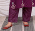 Miravan Womens Plus Size Cotton Fabric Purple New Style Kurta With Palazzo