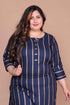Miravan Womens Plus Size Navy Blue Pakistani Kurta With Palazzo