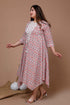 Miravan Womens Orange Plus Size Printed Anarkali Kurta With Jacket