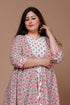 Miravan Womens Orange Plus Size Printed Anarkali Kurta With Jacket