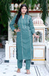 Miravan Womens Cotton Blue Floral Printed Straight Kurta And Palazzo