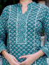 Miravan Womens Cotton Blue Floral Printed Straight Kurta And Palazzo