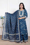 Miravan Womens Gota Patti cotton Kurta Paired with Palazzo and Dupatta