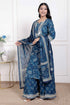Miravan Womens Gota Patti cotton Kurta Paired with Palazzo and Dupatta