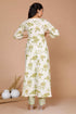 Miravan Womens Green Printed Anarkali Kurta With Palazzo And Dupatta