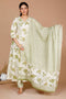 Miravan Womens Green Printed Anarkali Kurta With Palazzo And Dupatta