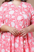 Miravan Womens Pink Plus Size Cotton Floral Printed Anarkali Kurta