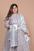 Miravan Womens Plus Size Blue Printed With Gota Patti Work Anarkali Kurta With Dupatta