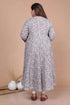 Miravan Womens Plus Size Blue Printed With Gota Patti Work Anarkali Kurta With Dupatta