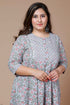 Miravan Womens Plus Size Blue Ethnic Motifs Gotta Patti Pure Cotton Anarkali Kurta