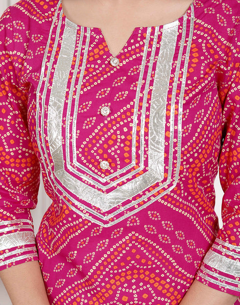 Miravan Womens Embellished ethnic cotton Kurta with palazzo