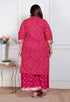 Miravan Plus Size Womens Embellished ethnic cotton Kurta with palazzo
