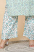 Miravan Womens Plus Size Green Floral Printed Cotton Kurta With Palazzo Set