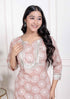 Miravan Womens Brown Floral Printed Straight Ethnic Kurta with Palazzo