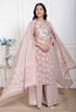Miravan Women Brown Floral Printed Cotton Straight ethnic Kurta with Palazzo and Dupatta