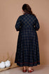 Miravan WomenS Plus Size Abstract Printed and Tasseles Angrakha Kurta With Blue Dupatta Set
