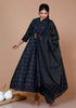 Miravan WomenS Abstract Printed and Tasseles Angrakha Kurta With Blue Dupatta Set
