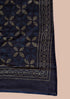 Miravan WomenS Abstract Printed and Tasseles Angrakha Kurta With Blue Dupatta Set