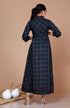 Miravan WomenS Abstract Printed and Tasseles Angrakha Kurta With Blue Dupatta Set